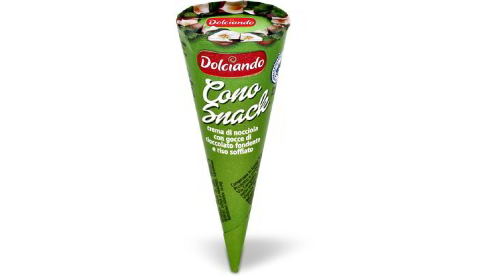 Mini cono snack alla nocciola