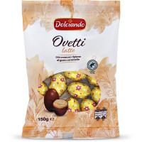 Ovetti di cioccolato al latte con cremoso ripieno al gusto caramello