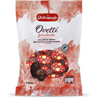 Ovetti di cioccolato fondente con cremoso ripieno alla nocciola e cereali croccanti