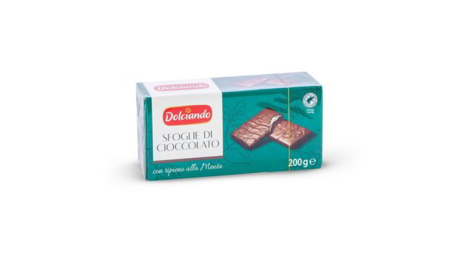 Sfoglie di cioccolato con ripieno alla menta