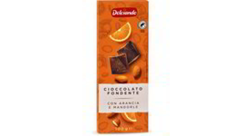 Tavoletta cioccolato fondente con arancia e mandorle