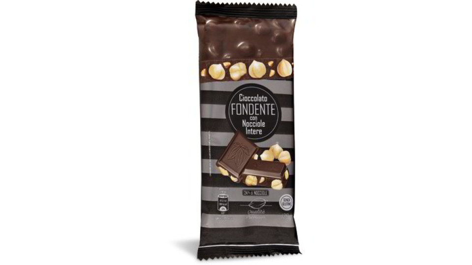 Tavoletta cioccolato fondente con nocciole intere