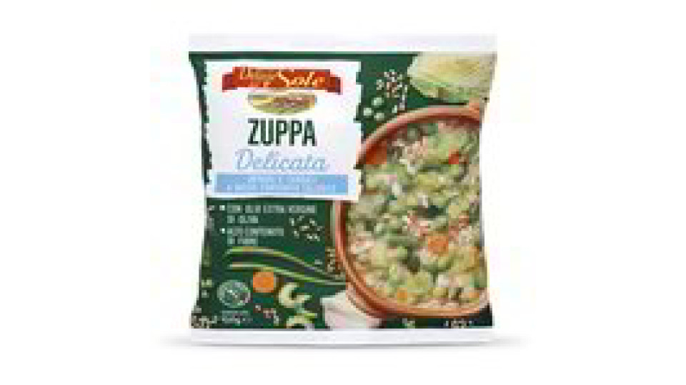 Zuppa delicata di ortaggi e cereali surgelata