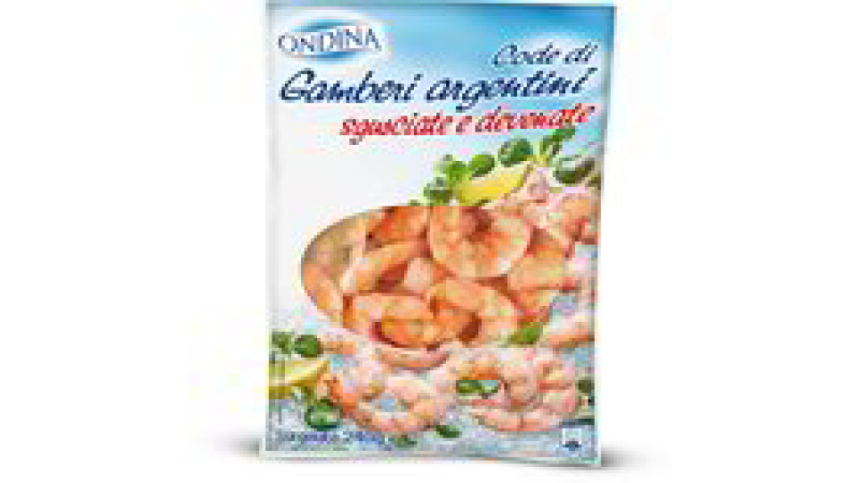 Code di gamberi argentini sgusciate e devenate surgelate