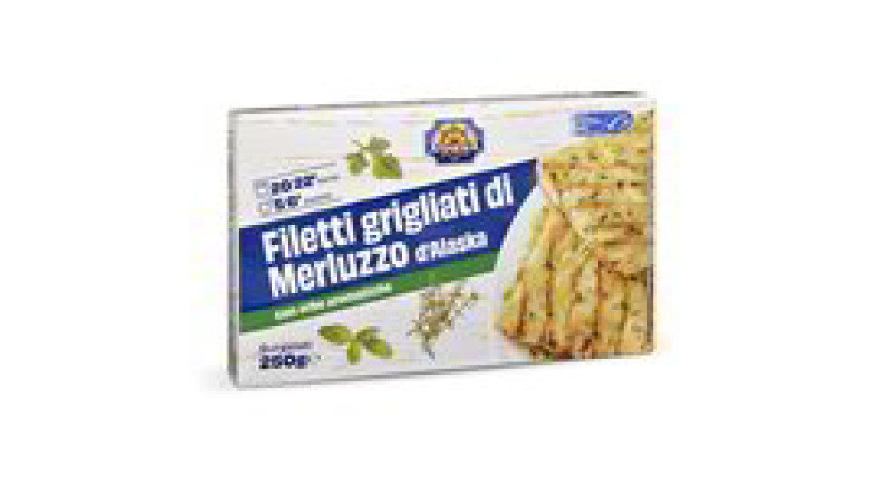 Filetti grigliati di merluzzo d'Alaska con erbe aromatiche surgelati