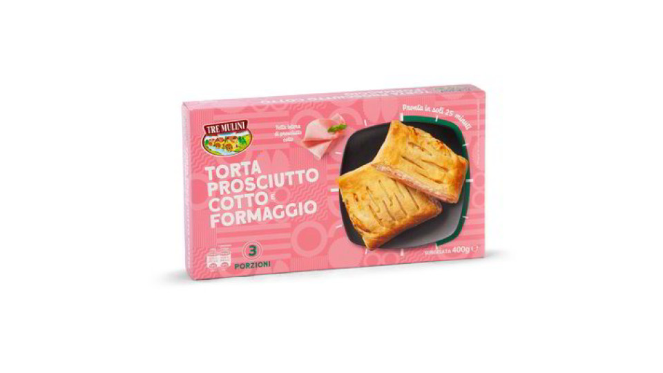 Torta salata con prosciutto cotto e formaggio surgelata