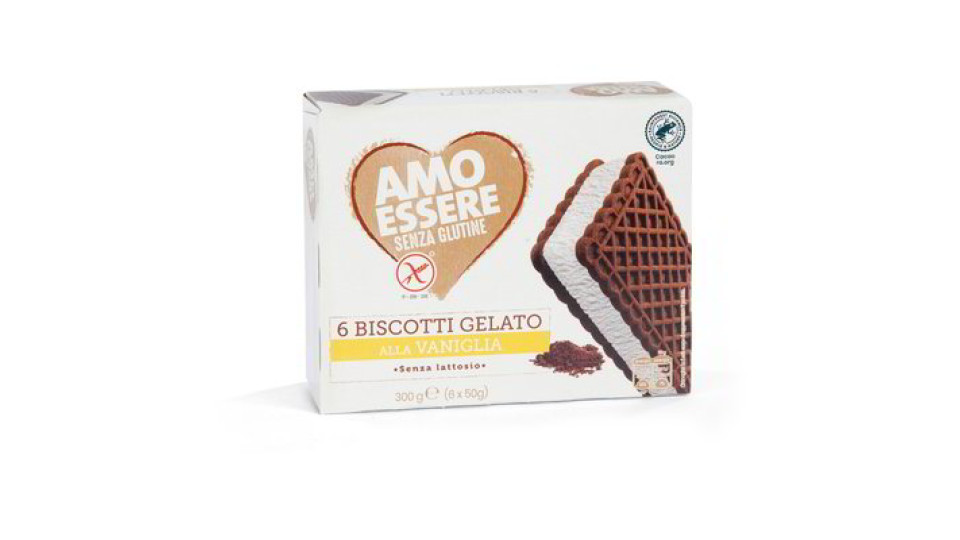 Biscotti gelato alla vaniglia senza glutine 6 pezzi