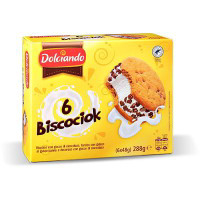 Gelato biscotto alla panna con gocce di cioccolato 6 pezzi