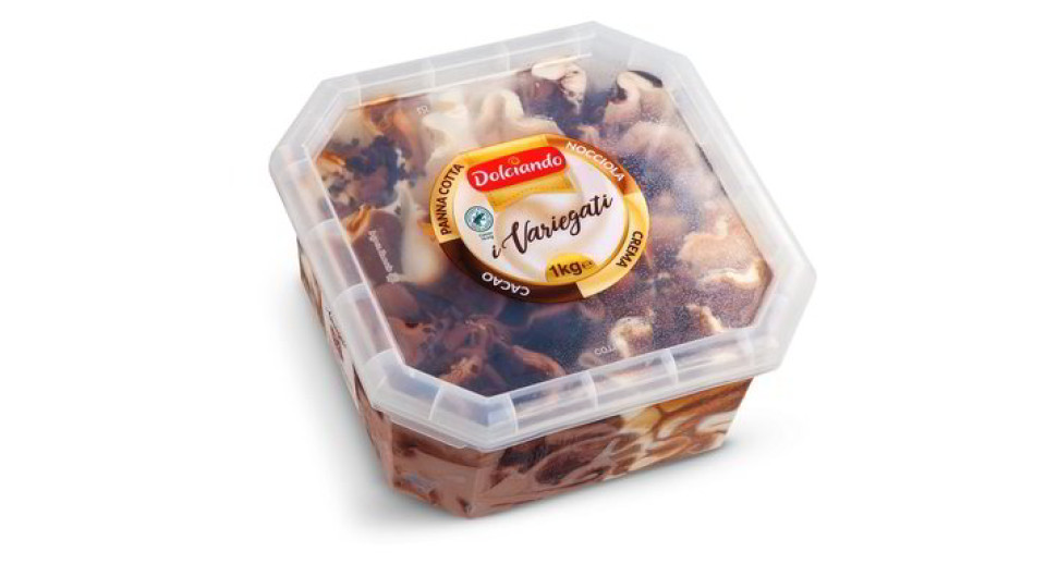 Vaschetta gelato i variegati cacao/panna cotta/nocciola/crema