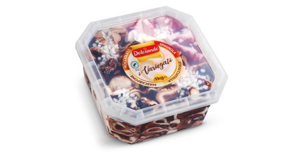 Vaschetta gelato i variegati mascarpone/nocciolato/spagnola/stracciatella