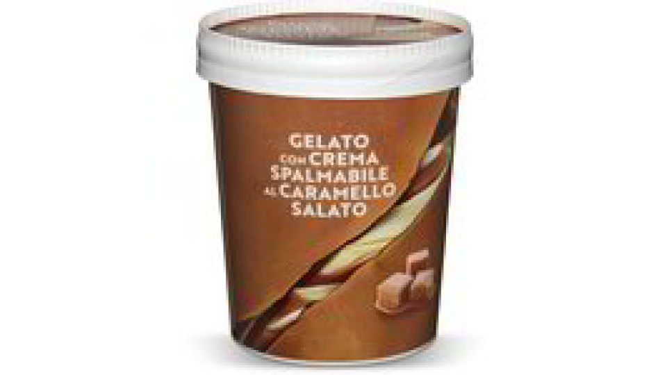 Gelato con crema spalmabile al caramello salato