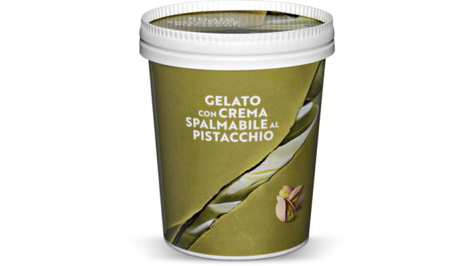 Gelato con crema spalmabile al pistacchio