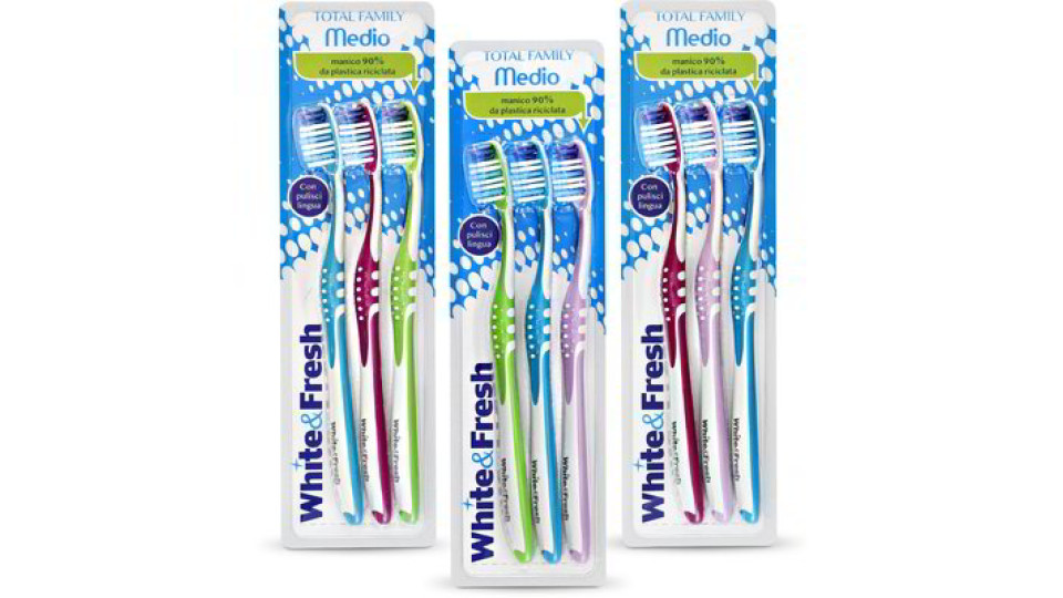Spazzolino da denti Total Family - Medio 3 pezzi