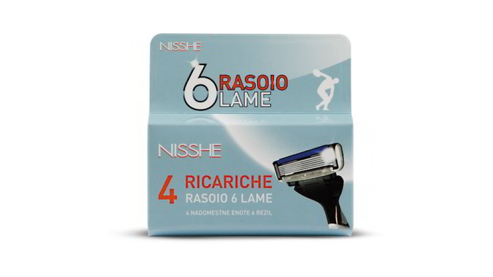 Ricariche rasoio 6 lame per uomo 4 pezzi