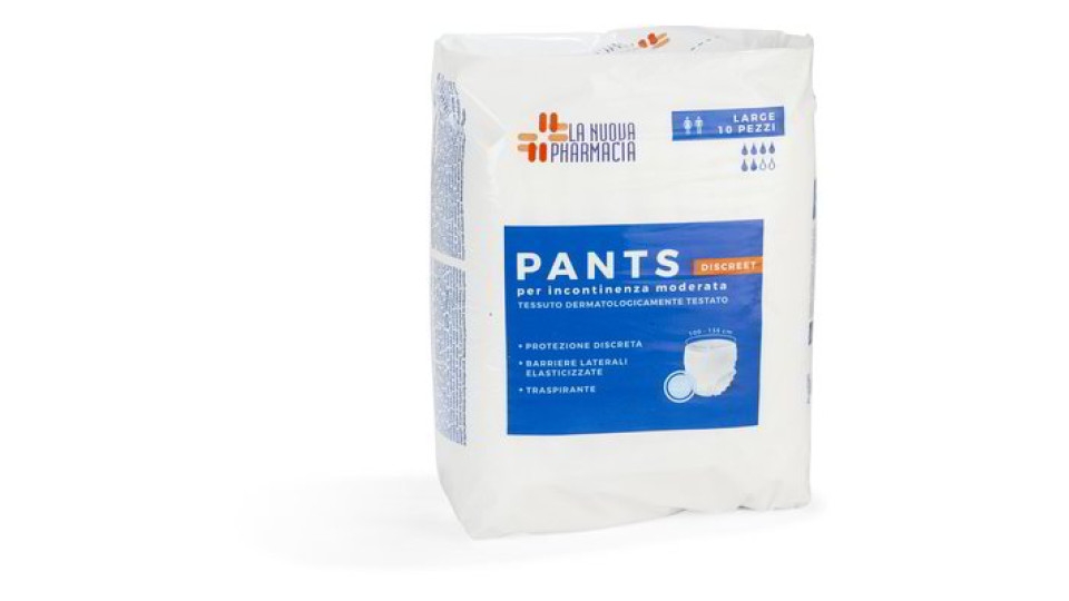 Pants assorbenti discreet per incontinenza moderata - Large 10 pezzi