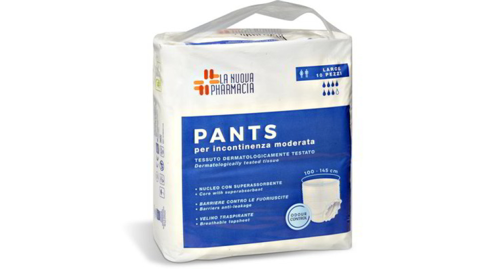 Pannolini pants assorbenti per incontinenza moderata - Large 10 pezzi