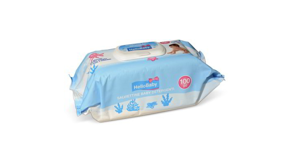 Salviette baby detergenti per bimbi 100 pezzi