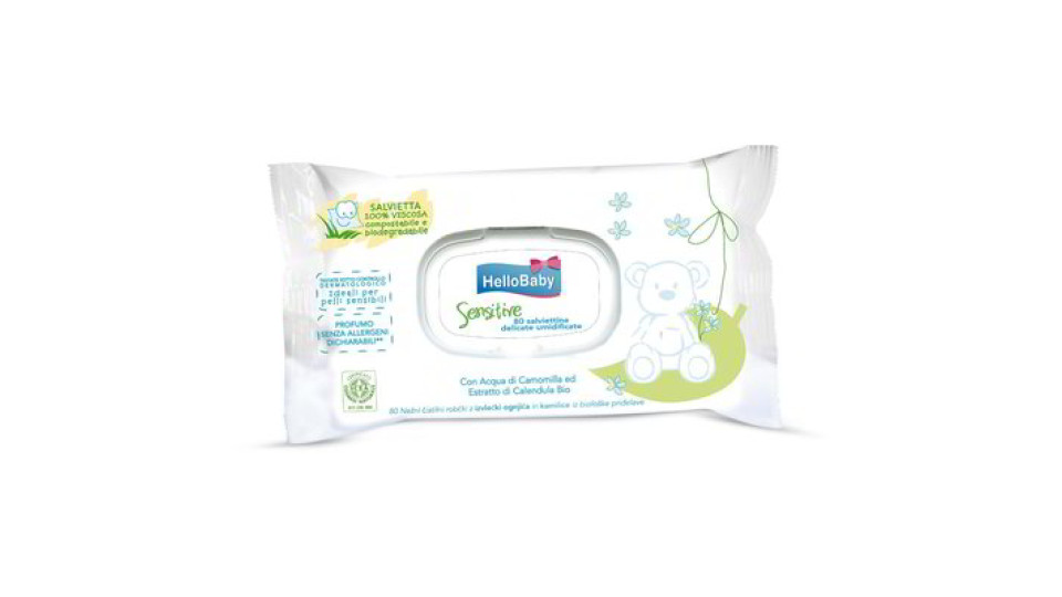 Salviette baby sensitive delicate umidificate 80 pezzi