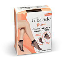 Mini calzino elasticizzato 15 den nero 2 paia