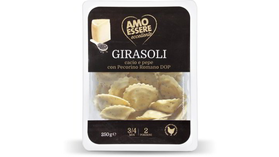 Girasoli cacio e pepe con Pecorino Romano DOP