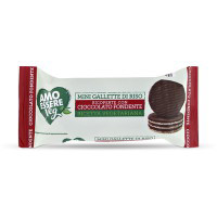 Mini gallette di riso ricoperte con cioccolato fondente