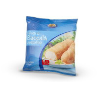 Filetti di baccalà pastellati e surgelati