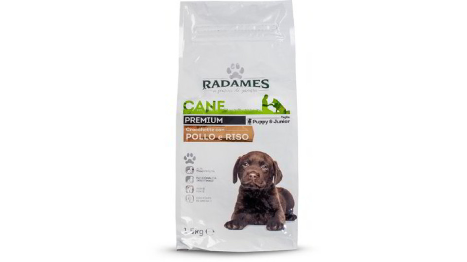 Crocchette Premium con pollo e riso per cani cuccioli