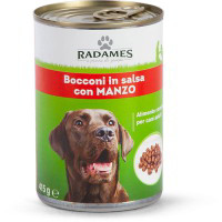 Bocconi in salsa con manzo per cani
