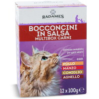 Bocconcini in salsa per gatti multibox carne
