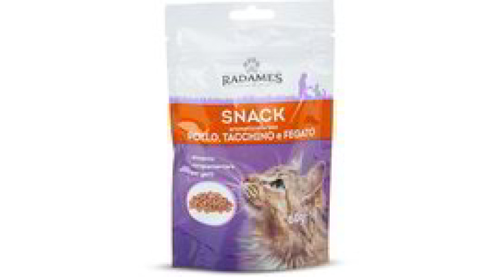 Snack aromatizzato con pollo, tacchino e fegato per gatti