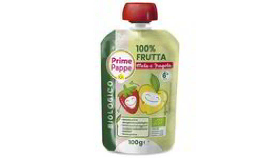 Purea mela e fragola biologica