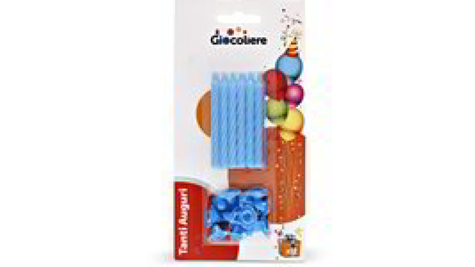 Candeline azzurre per torta 12 pezzi
