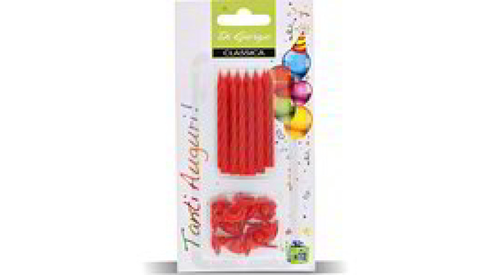 Candeline rosse per torta 12 pezzi