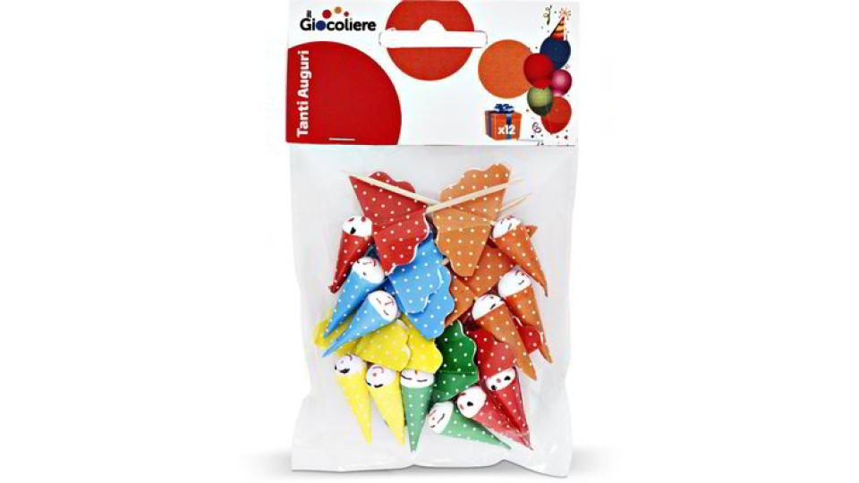 Stuzzicadenti da cocktails con decorazione Pagliacci 12 pezzi