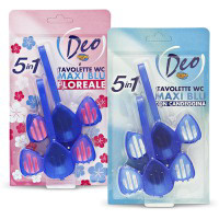 Tavolette WC maxi blu con candeggina / floreale