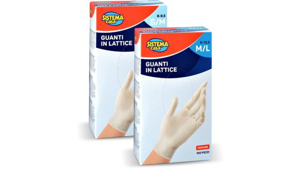 Guanti in lattice monouso 100 pezzi