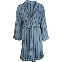 Accappatoio con cappuccio tinto filo adulto - Azzurro e blu XL