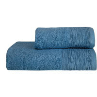 Coppia asciugamani in spugna - Blu