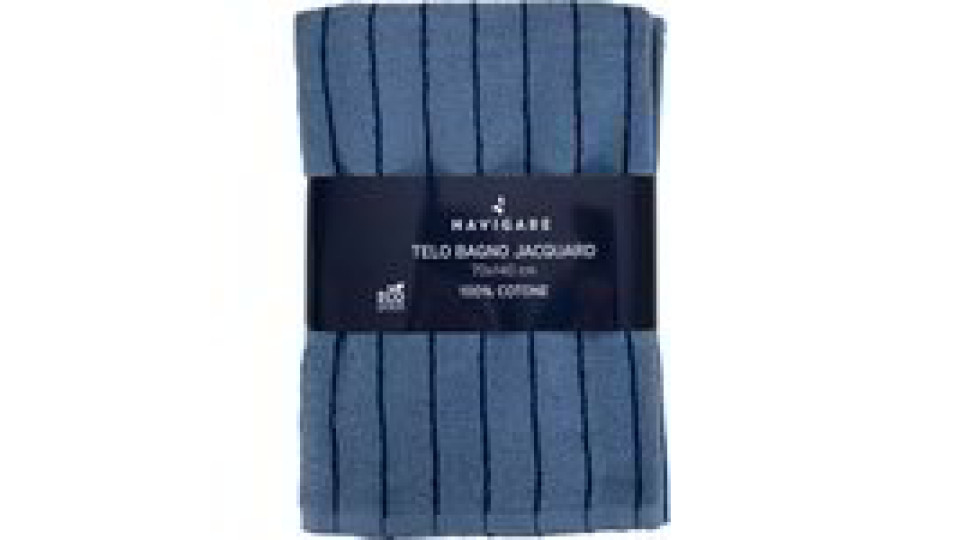 Telo bagno tinto filo - Azzurro e blu
