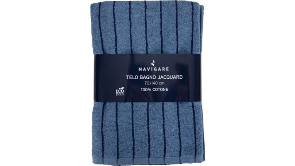 Telo bagno tinto filo - Azzurro e blu