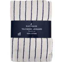 Telo bagno tinto filo - Bianco e blu