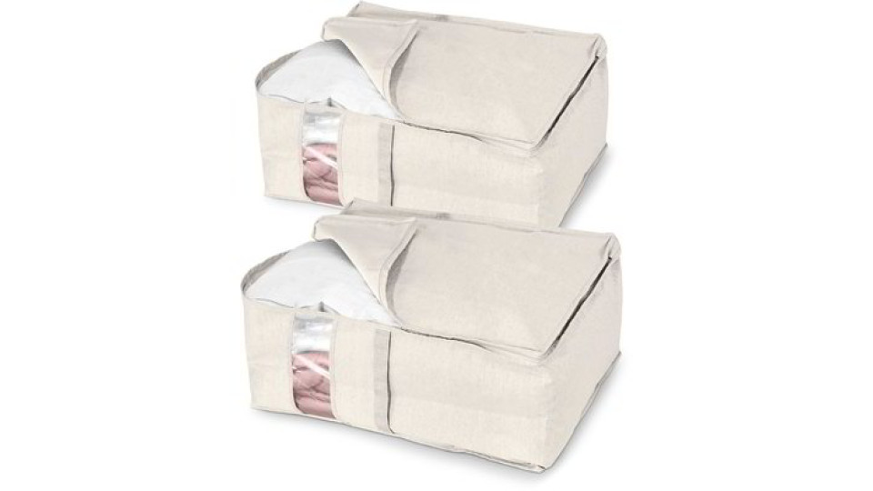 Set 2 custodie per coperte e trapunte - Beige