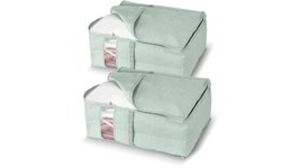 Set 2 custodie per coperte e trapunte - Verde chiaro