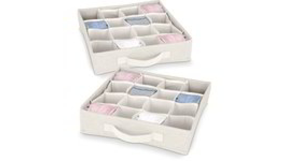 Set 2 separatori per cassetti 16 scomparti - Beige