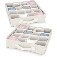 Set 2 separatori per cassetti 16 scomparti - Beige