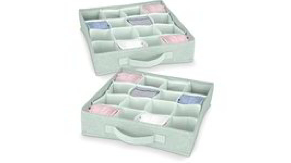 Set 2 separatori per cassetti 16 scomparti - Verde chiaro