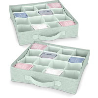 Set 2 separatori per cassetti 16 scomparti - Verde chiaro
