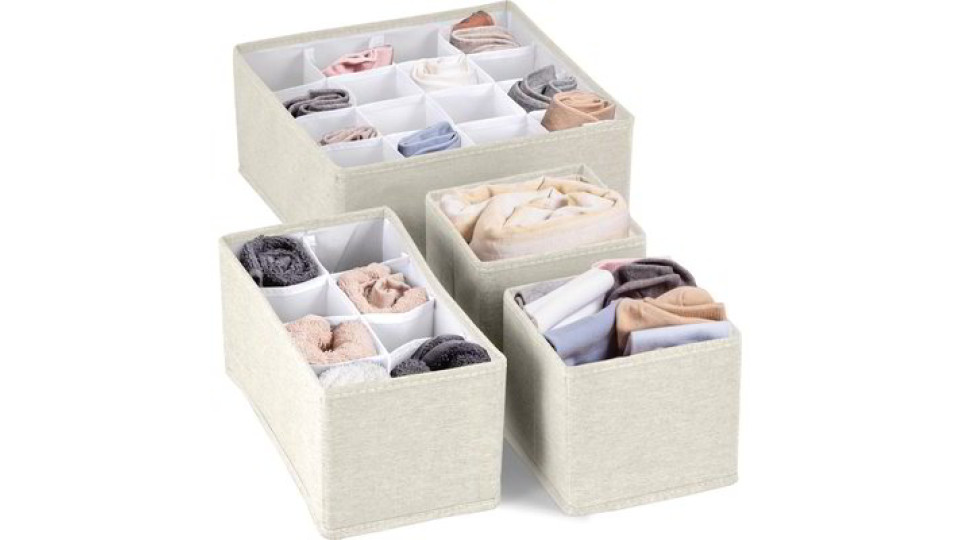 Set 4 organizer per cassetti - Beige