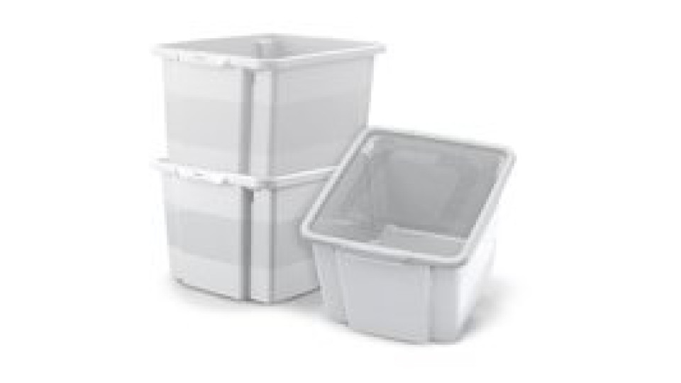 Set 3 contenitori in plastica sovrapponibili