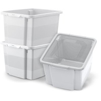 Set 3 contenitori in plastica sovrapponibili